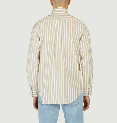 Straight striped shirt in cotton poplin