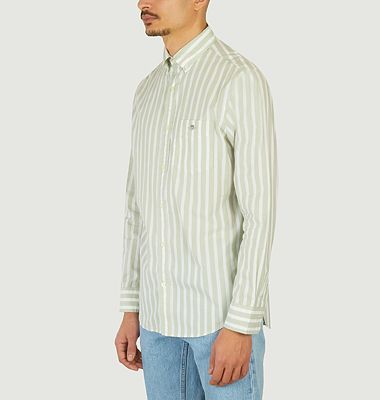 Straight striped shirt in cotton poplin