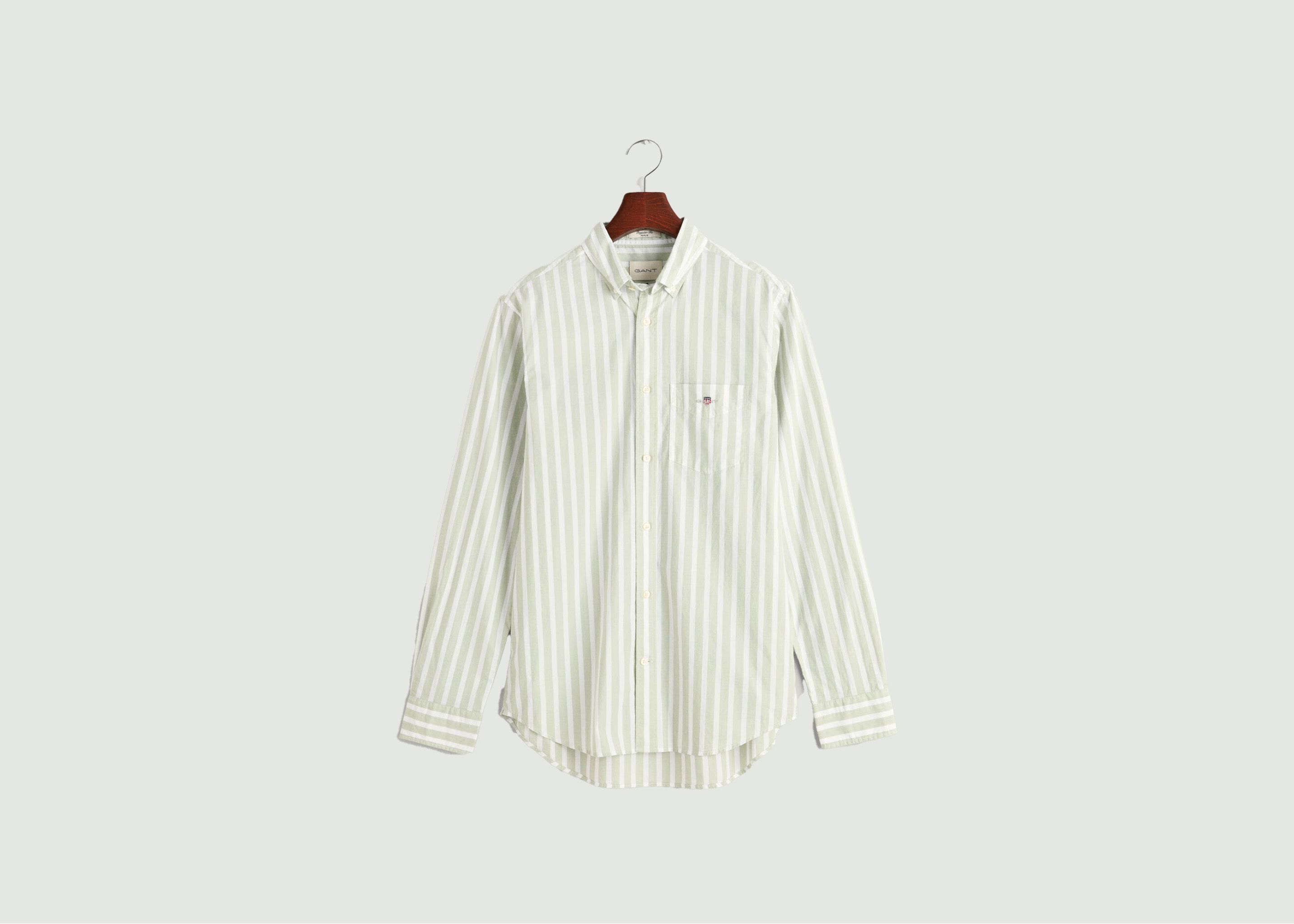 Chemise droite rayée en popeline de coton - Gant