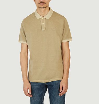 Sunfaded cotton pique polo shirt