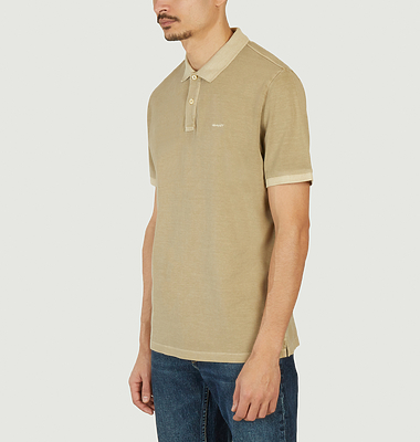 Sunfaded cotton pique polo shirt