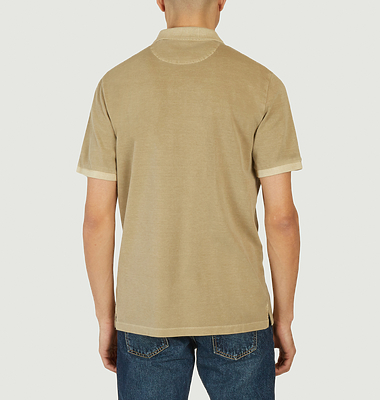 Sunfaded cotton pique polo shirt