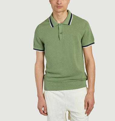 Cotton pique polo shirt with contrasting edges