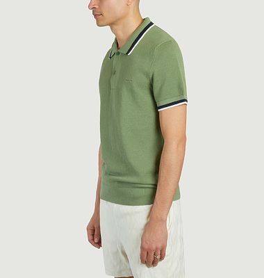 Cotton pique polo shirt with contrasting edges