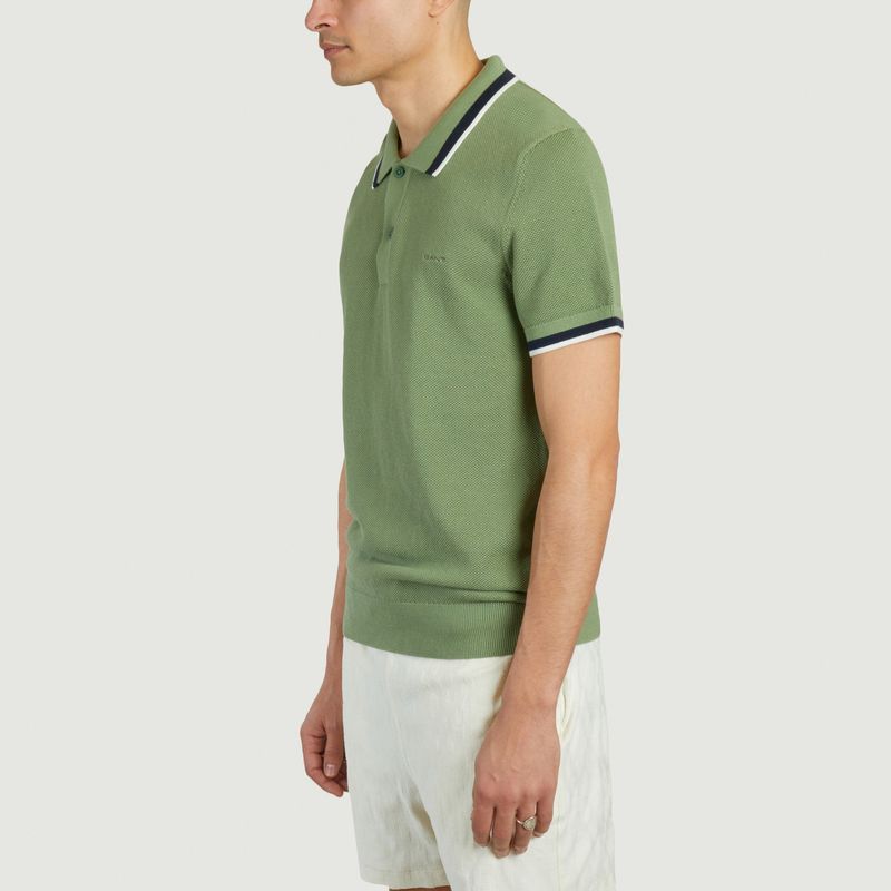Polo en coton piqué avec bords contrastés - Gant