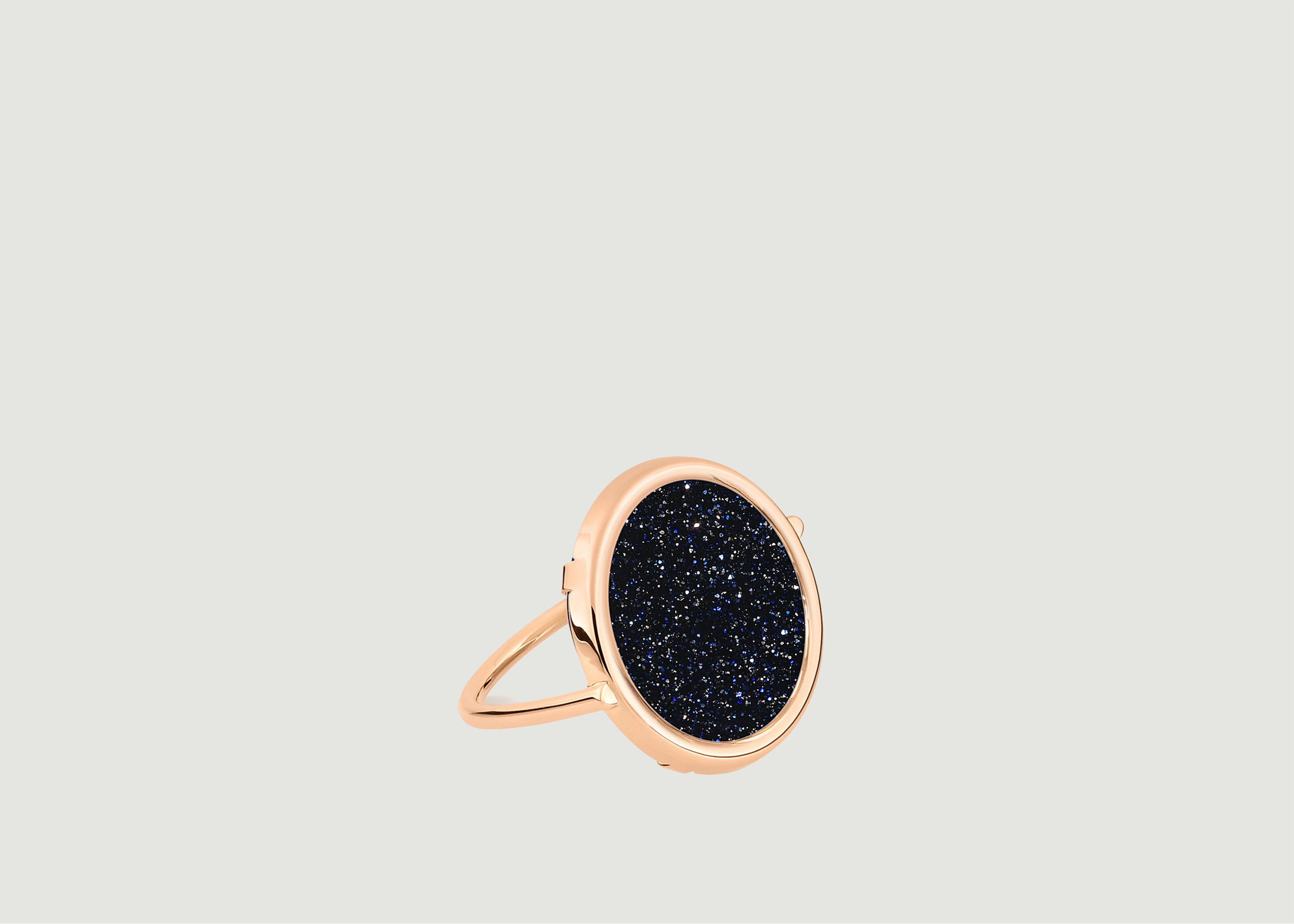 Ajna Disc Ring aus Roségold - Ginette NY