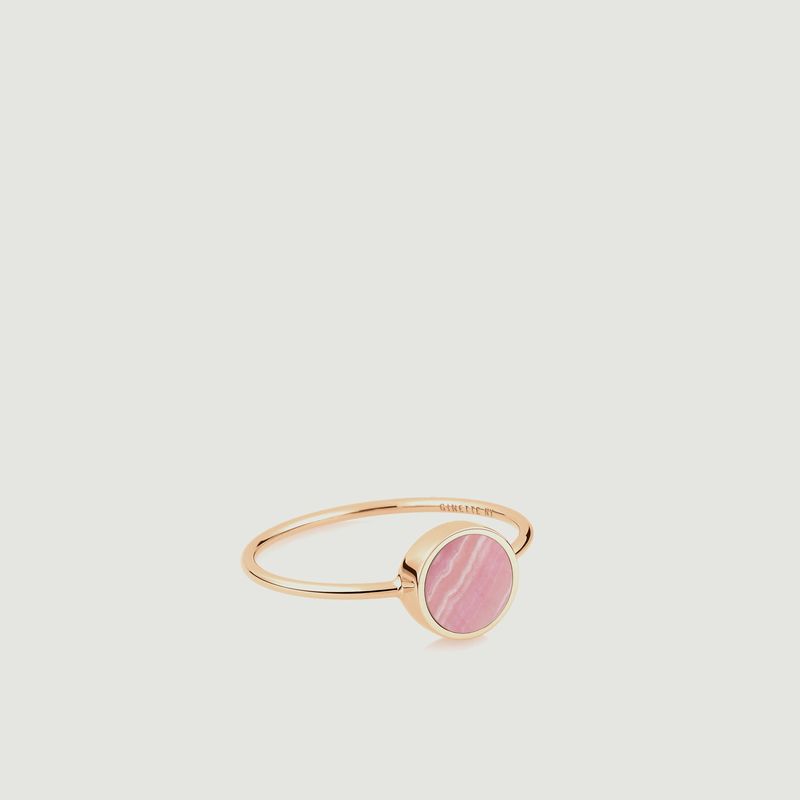 Bague Mini Ever disc rhodocrosite - Ginette NY