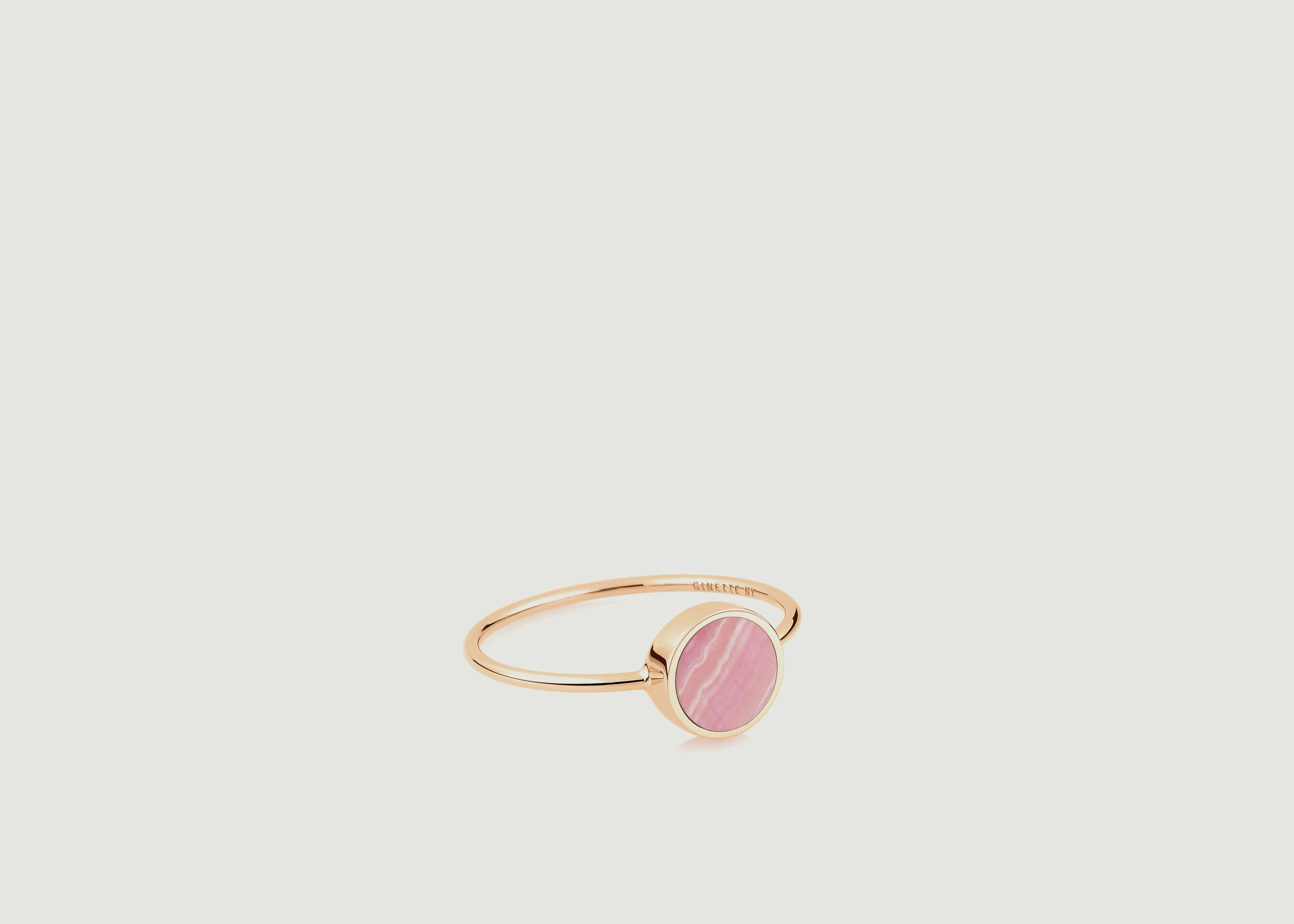 Bague Mini Ever disc rhodocrosite - Ginette NY