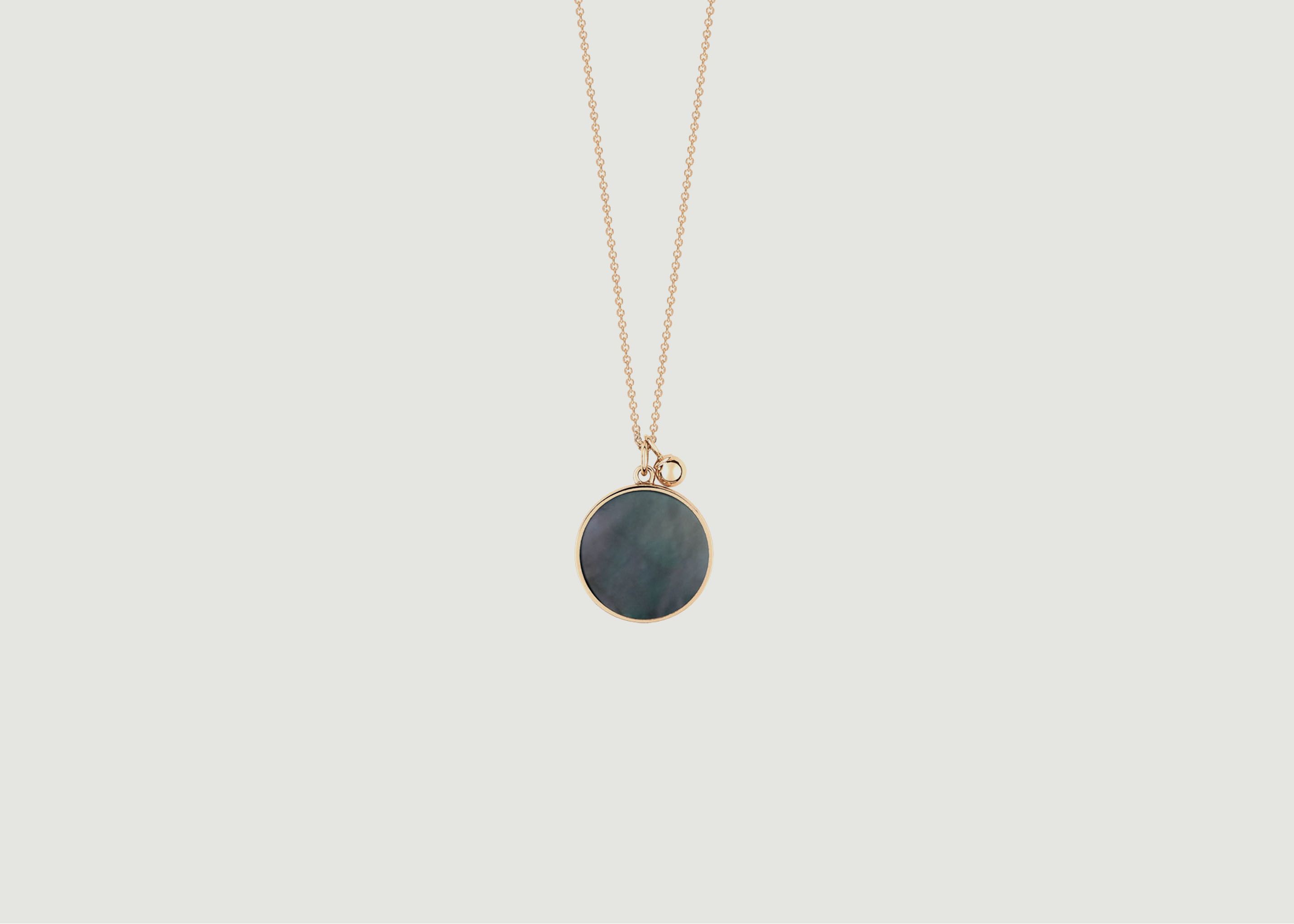 Necklace Disc Ever black - Ginette NY