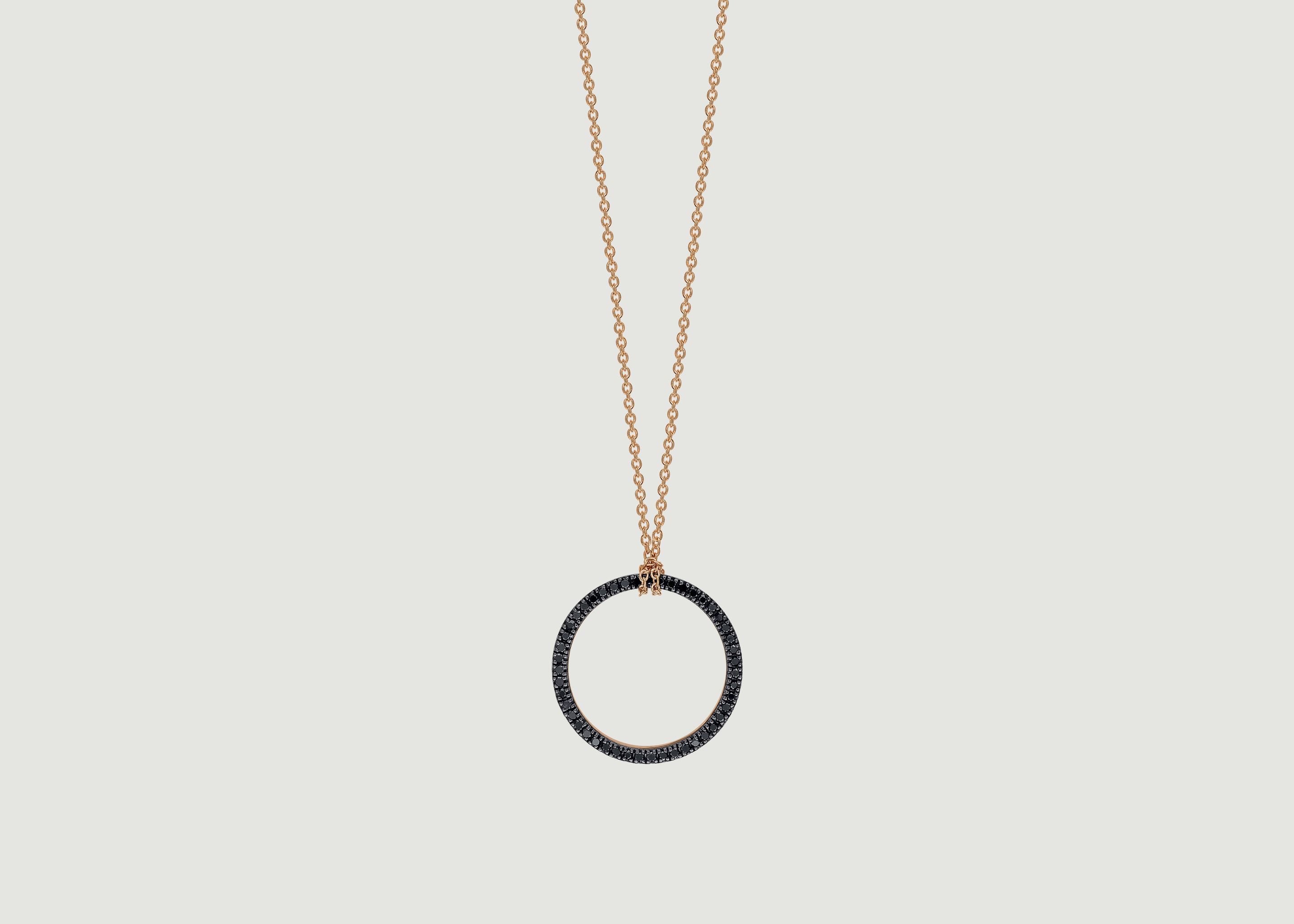 Mini Black Diamond Necklace - Ginette NY