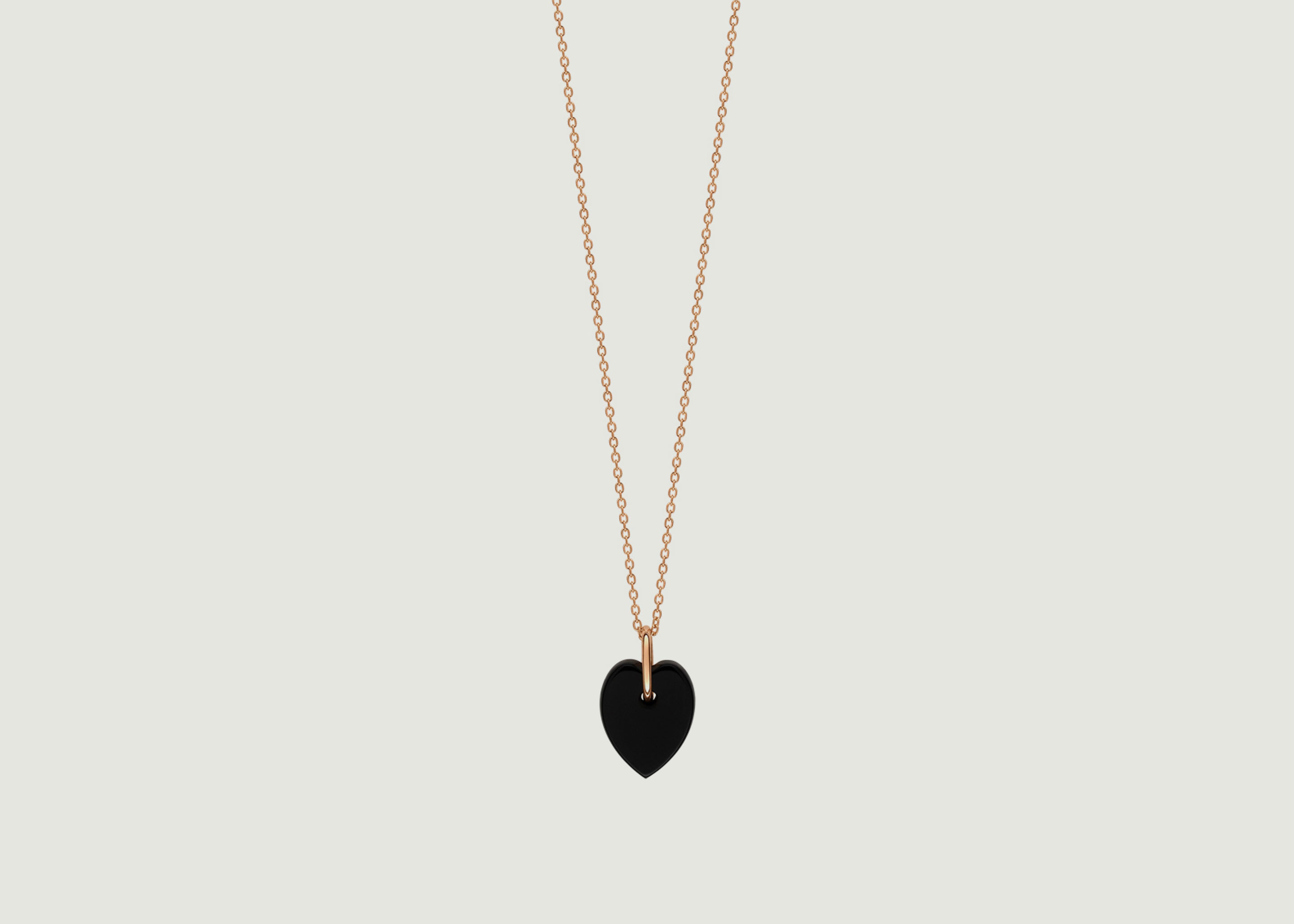Onyx Mini Heart Necklace - Ginette NY
