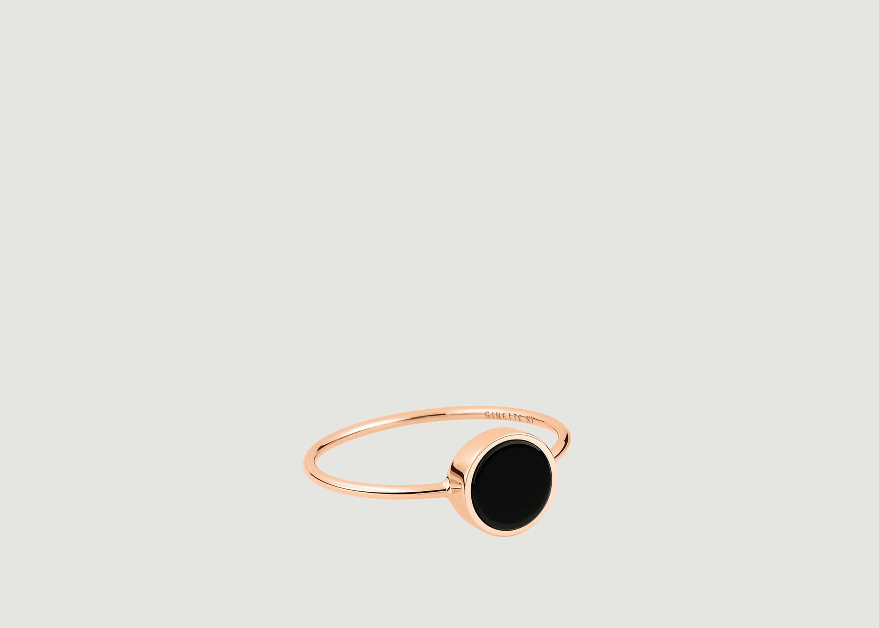 Bague Ever Disc onyx - Ginette NY