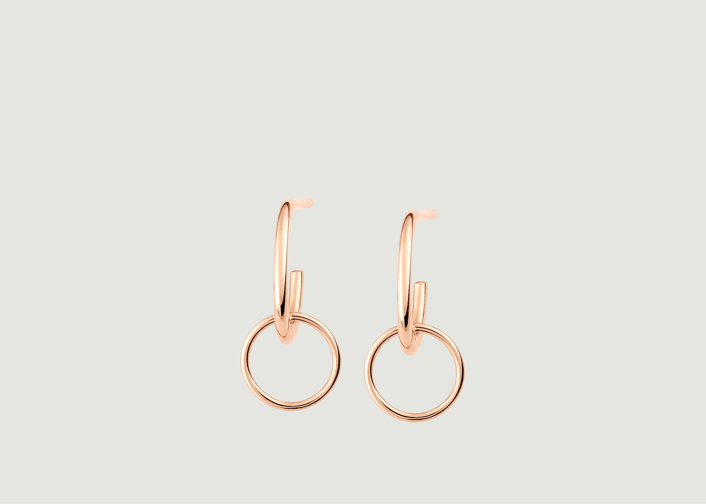 Tiny Circle Drop earrings - Ginette NY