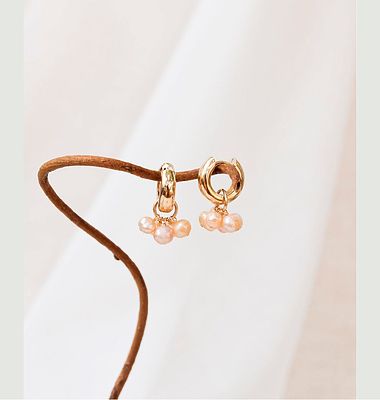 Boucles d'oreilles créoles avec pampille perles Rosie