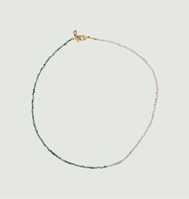 Emmie emerald and pearl choker necklace