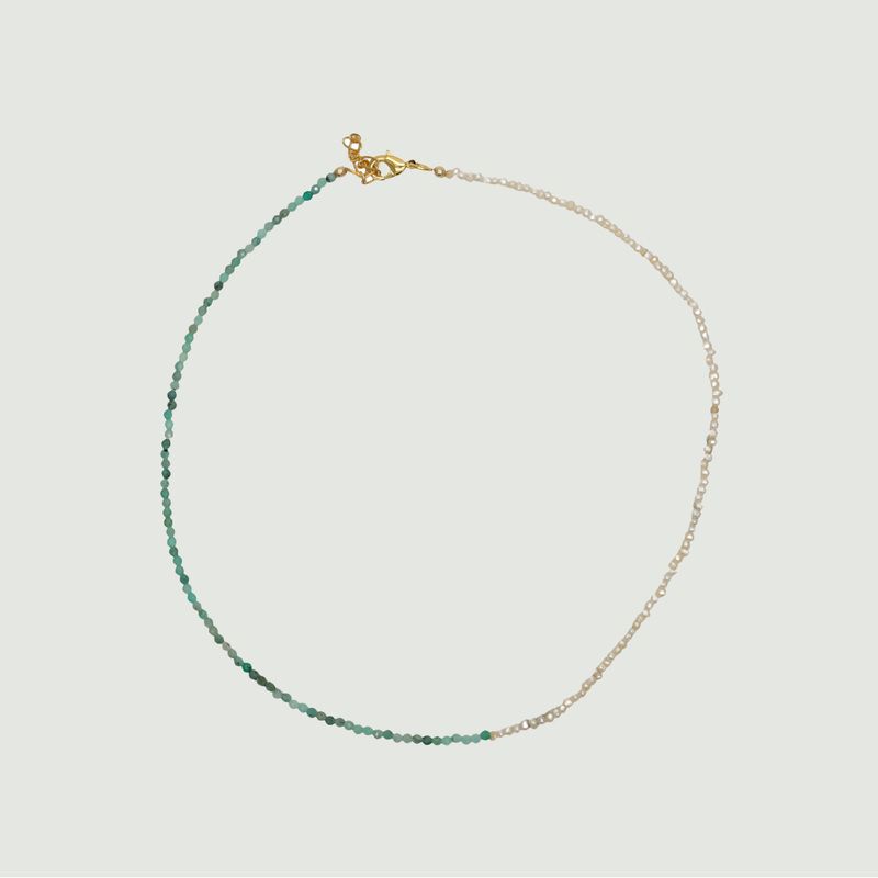 Emmie emerald and pearl choker necklace - Gisel B.