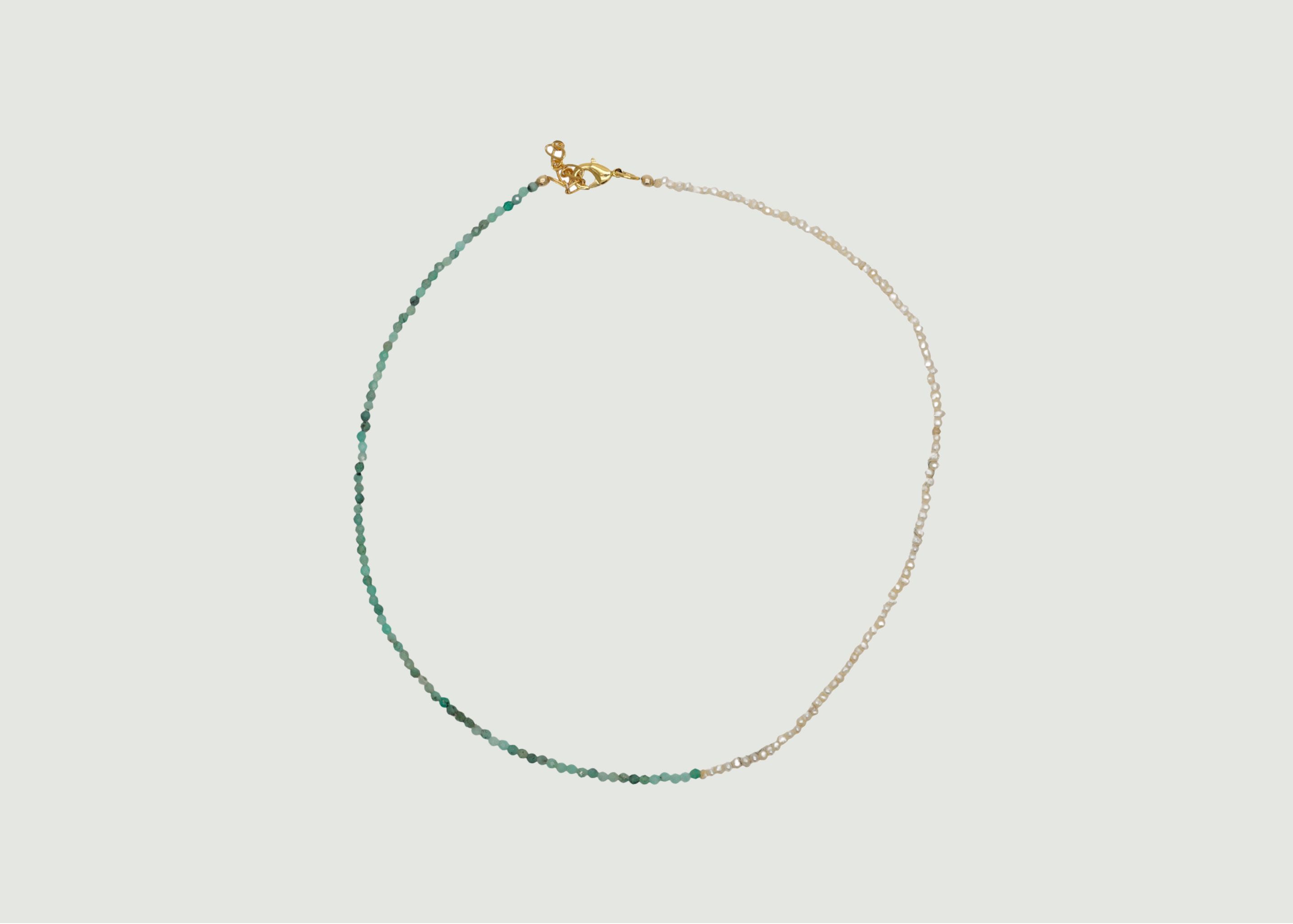 Emmie emerald and pearl choker necklace - Gisel B.