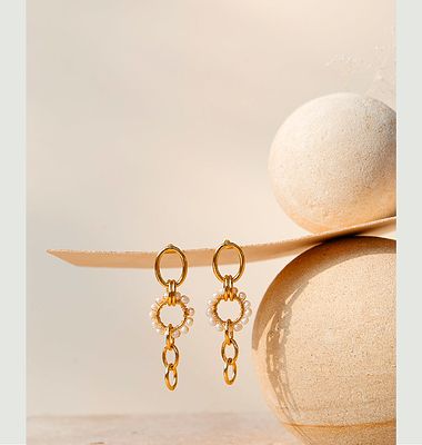 Louisa pendant earrings with pearls