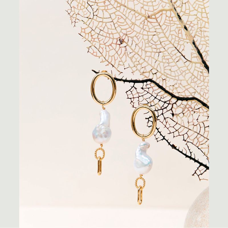 Margaret baroque pearl pendant earrings - Gisel B.