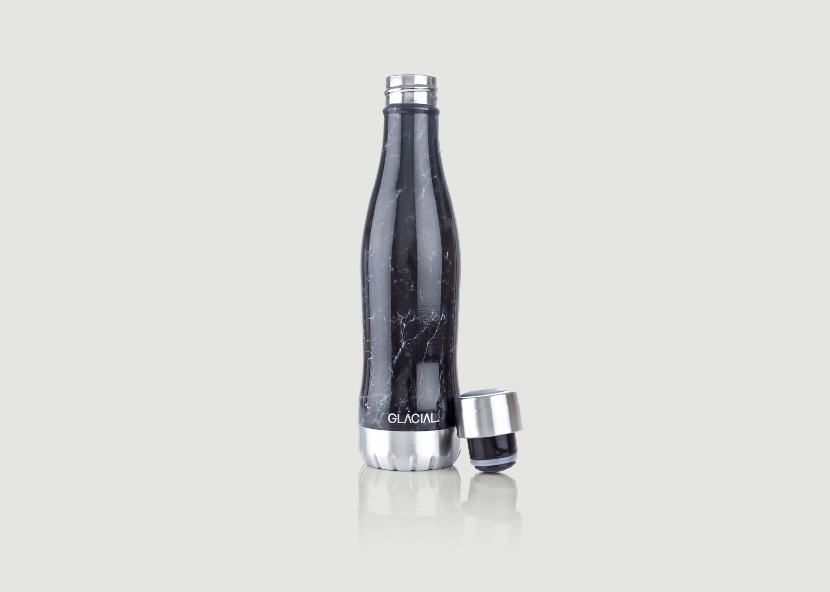 Schwarze Marmorflasche aus Edelstahl - Glacial