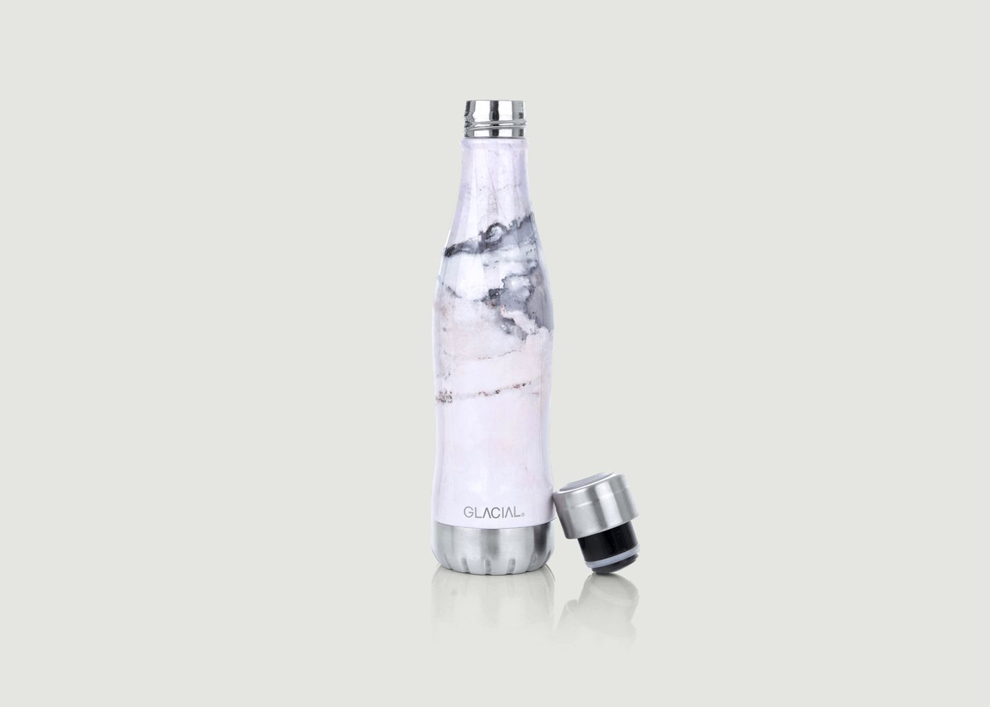 Rosa Marmorflasche aus Edelstahl - Glacial