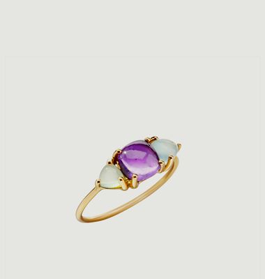 Amethyst and Chalcedony Ring