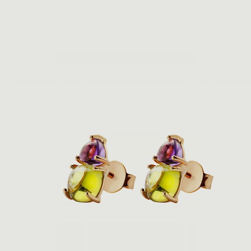 Peridot and Amethyst Earrings - Goyal Paris