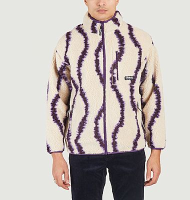 Fleece jacket with high collar and pattern