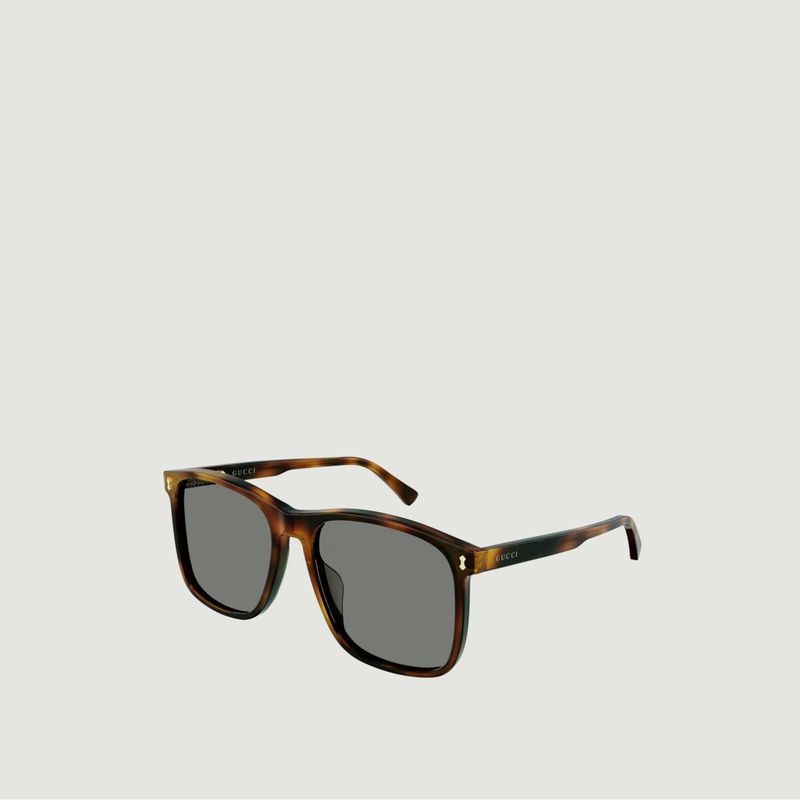 Tortoiseshell rectangular sunglasses - Gucci