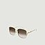 Rechteckige Sonnenbrille mit Hufeisen-Detail - Gucci