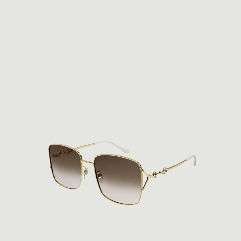 Rectangular sunglasses with horsebit detail Gold Gucci | L'Exception