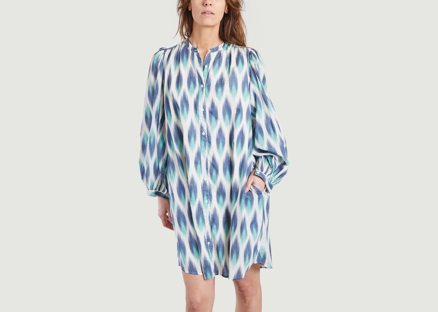 Loose-fitting dress with Ikat Ready print - Hartford