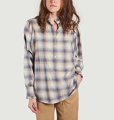 Loose Flannel Bluse mit Hyper Check