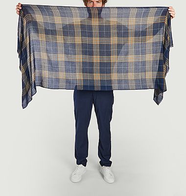 Virgin wool scarf with checks