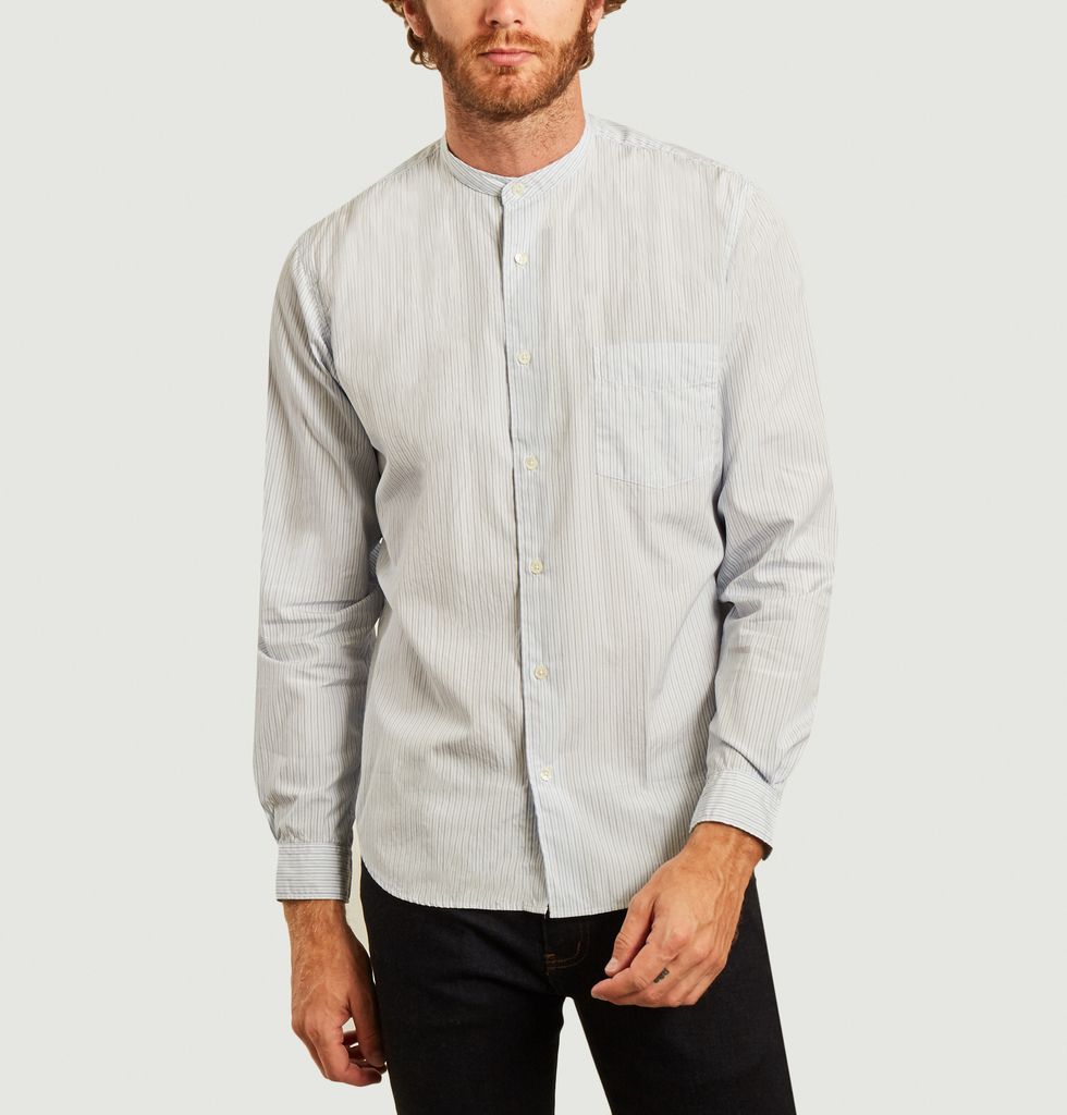 Coachella Homme Latitude Longue Lune Chemise Rayu00e9e Col Mao - Main Image