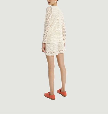 Cloud top in embroidered lace