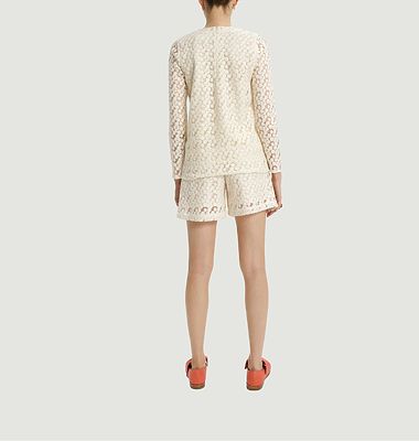Cloud top in embroidered lace