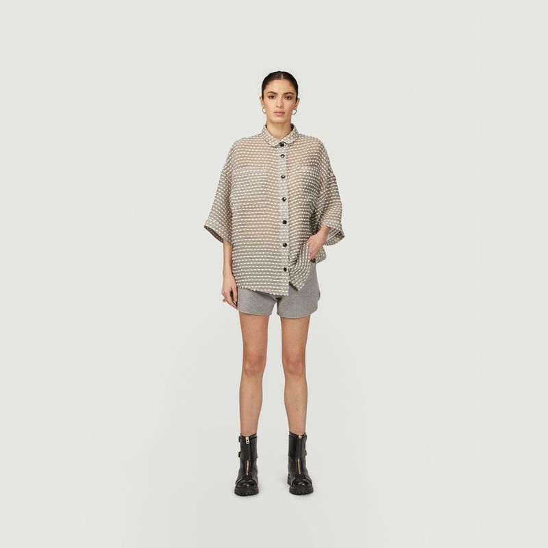 Spencer Short in Lead Woolen Cashmere - Heimstone