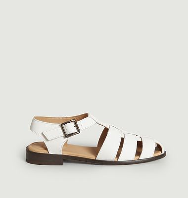 Arabella leather flat sandals