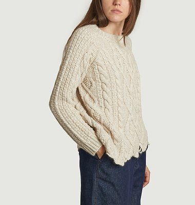 Pullover aus Zopfstrick