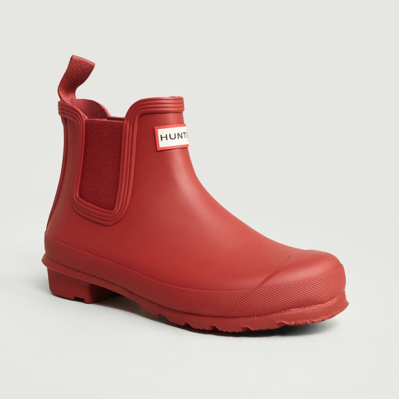red hunter chelsea boots