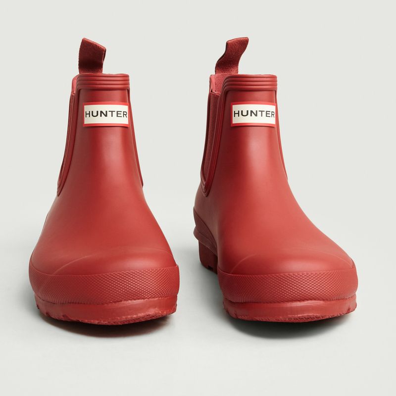 red hunter chelsea boots