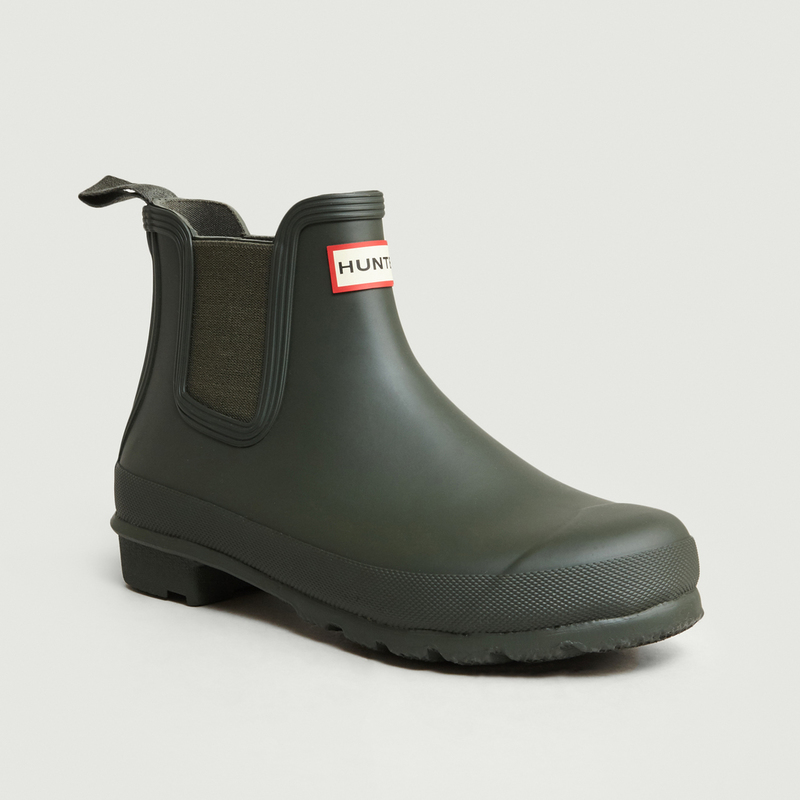 hunter chelsea boots olive green