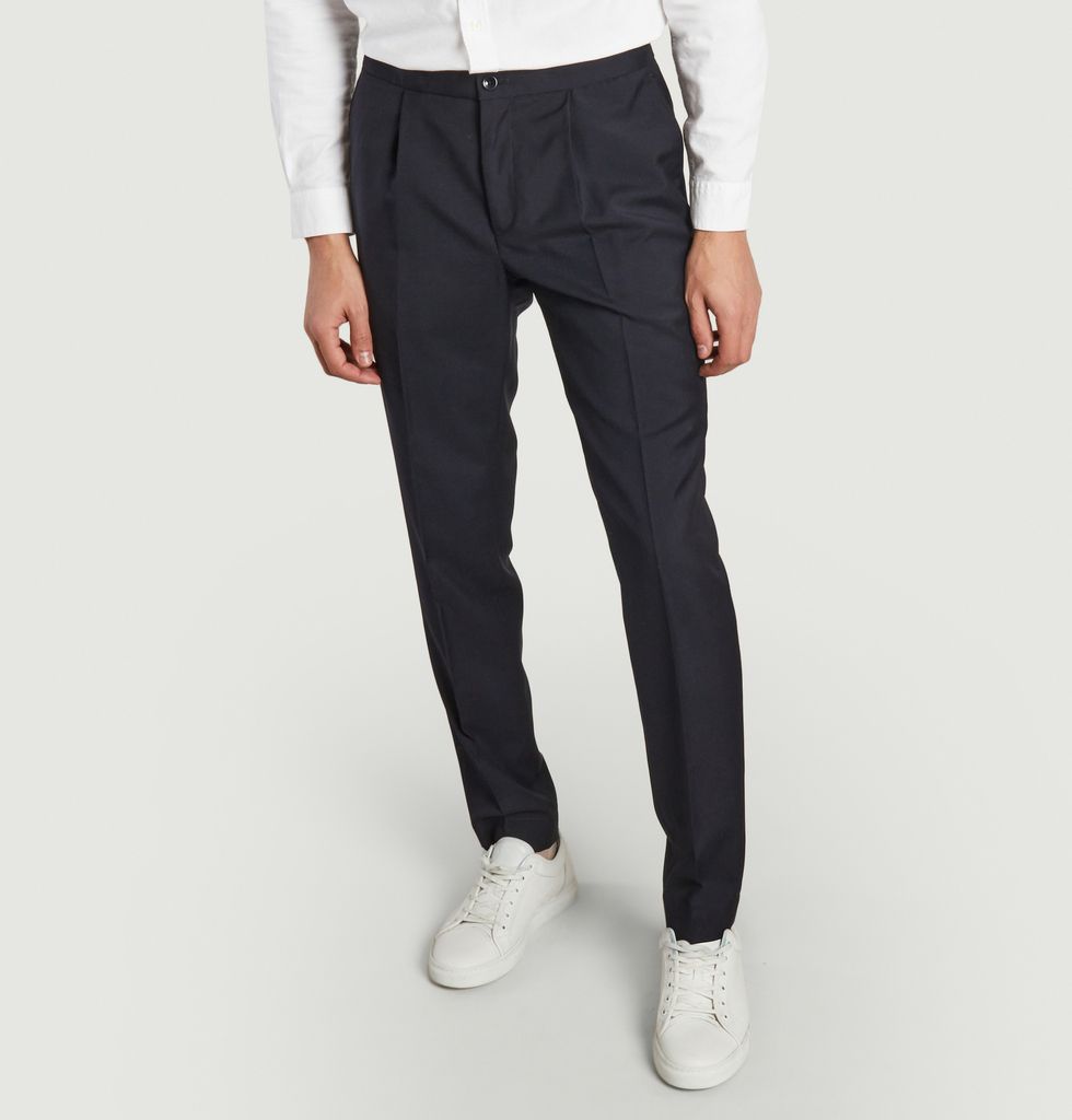 INCOTEX インコテックス SUMMER WOOL SLACKS 44 Sale Formal wool slim fit pants Grey Incotex at -40% | L