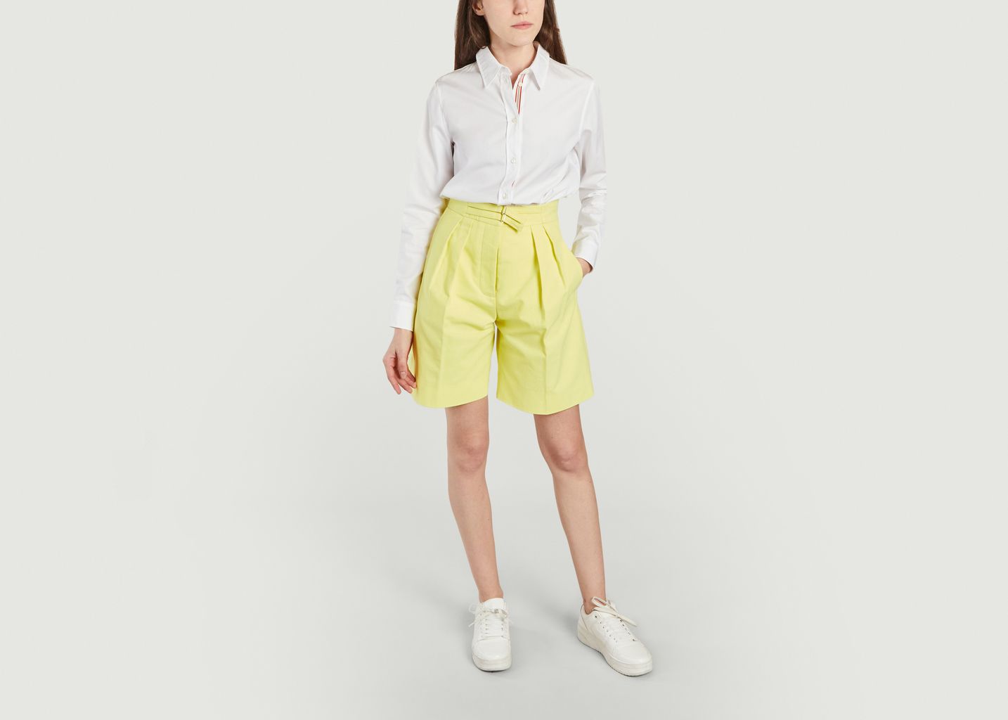High waist cotton shorts Plum - Ines De La Fressange