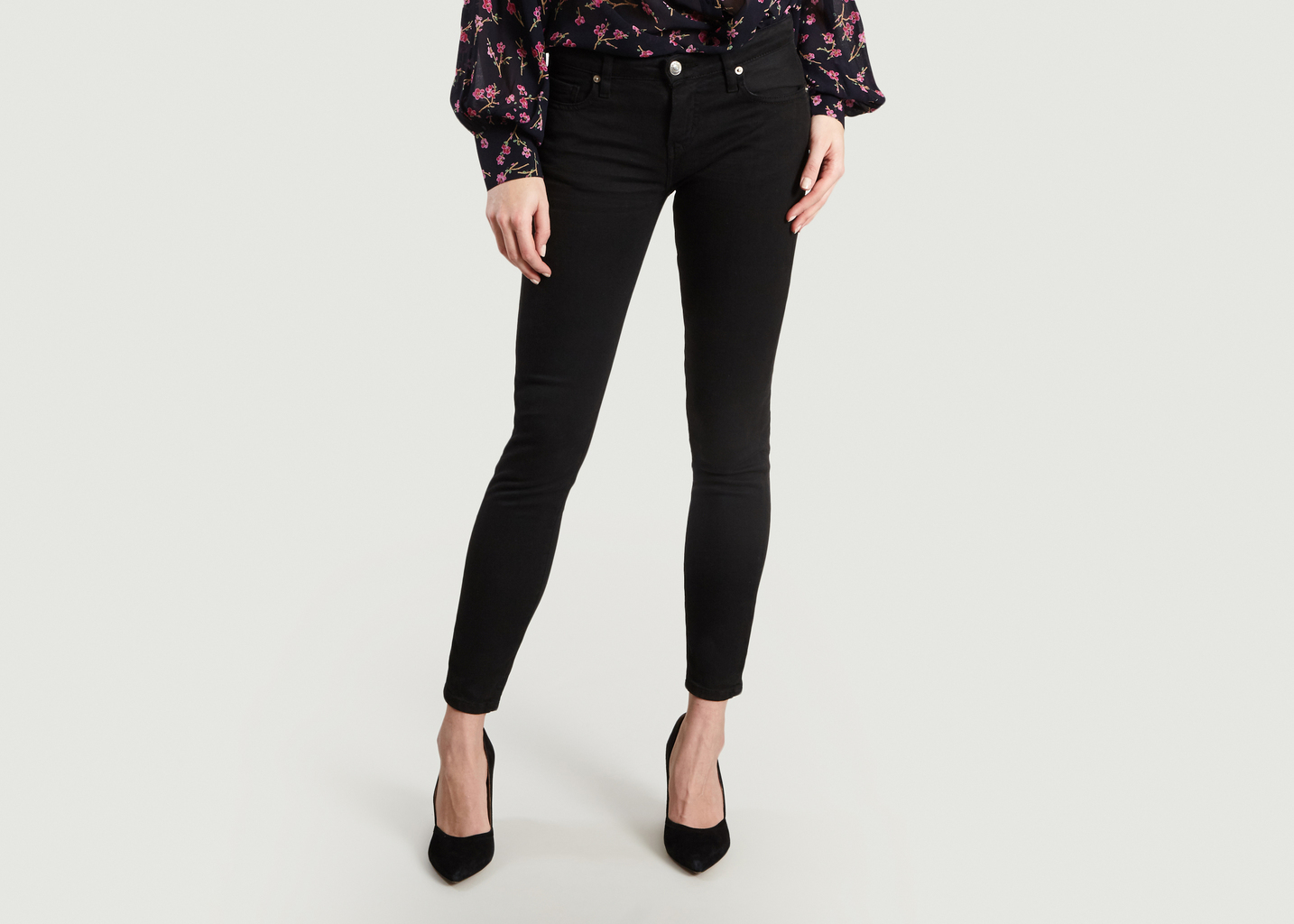 jean slim noir taille basse