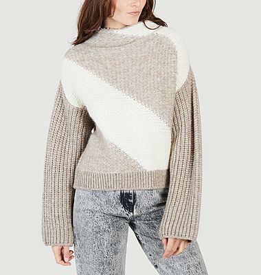 Arzel two-tone knitted sweater 