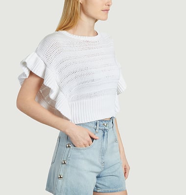 Ouzna Cropped Knit Sweater