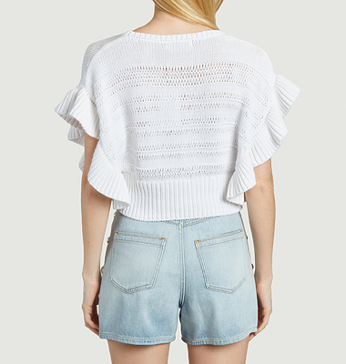 Ouzna Cropped Knit Sweater