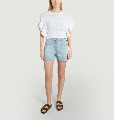 Ouzna Cropped Knit Sweater